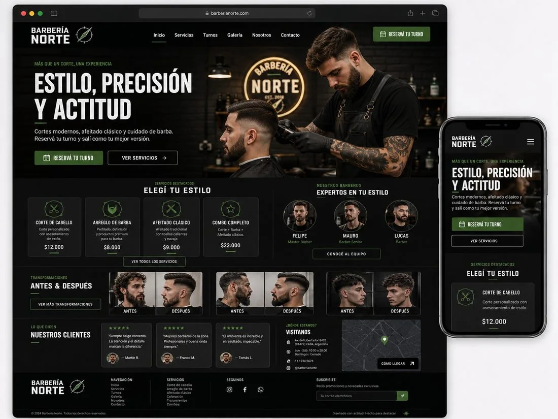 Demo de página web para barbería